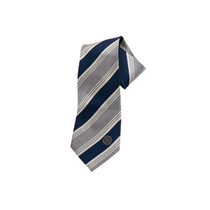 Rotary tie in blue/beige
