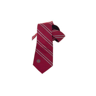 Rotary tie with logo in wine red